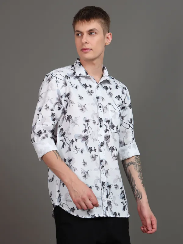 Tom_Mackler_Men_Printed_Casual_Grey_Shirt