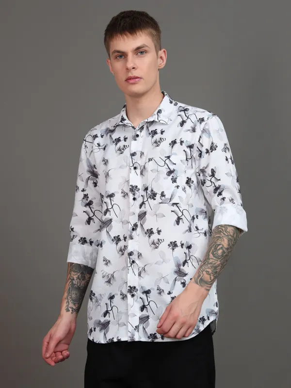 Tom_Mackler_Men_Printed_Casual_Grey_Shirt