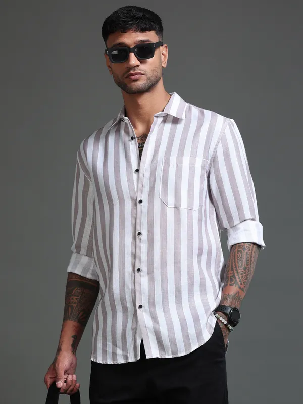 Tom_Mackler_Men_Striped_Casual_Grey_Shirt