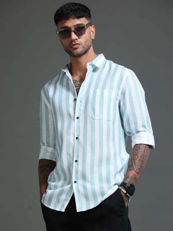 Tom_Mackler_Men_Striped_Casual_Light_Blue_Shirt