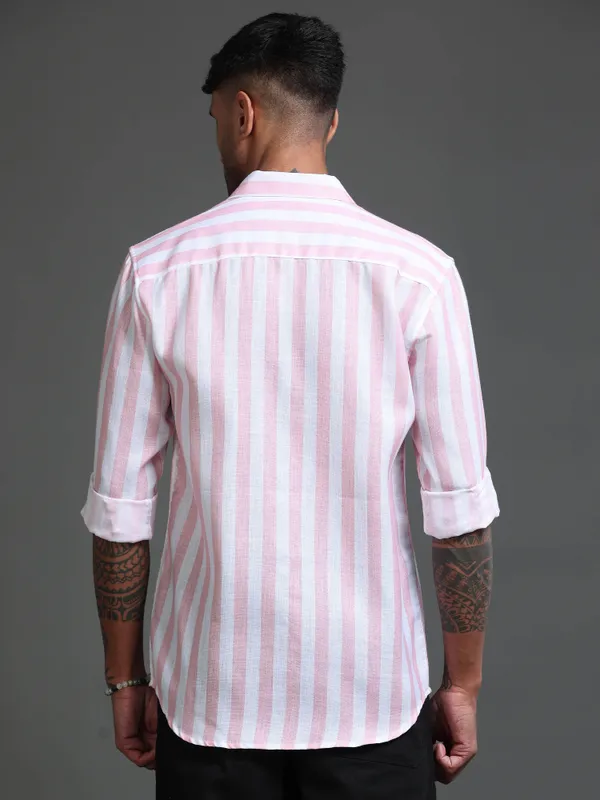 Tom_Mackler_Men_Striped_Casual_Pink_Shirt
