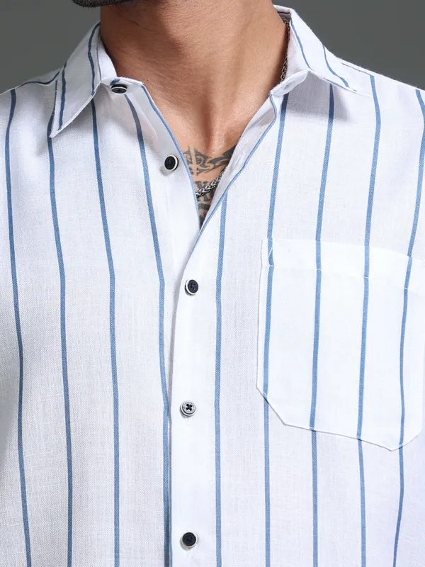 Tom_Mackler_Men_Striped_Casual_Dark_Blue_Shirt