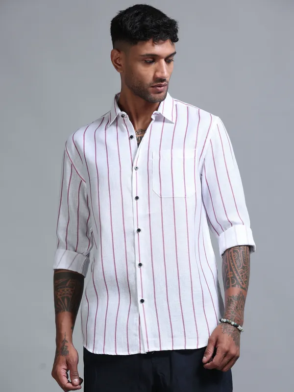 Tom_Mackler_Men_Striped_Casual_Pink_Shirt