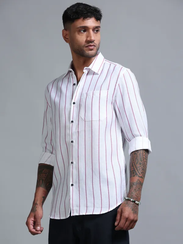 Tom_Mackler_Men_Striped_Casual_Pink_Shirt