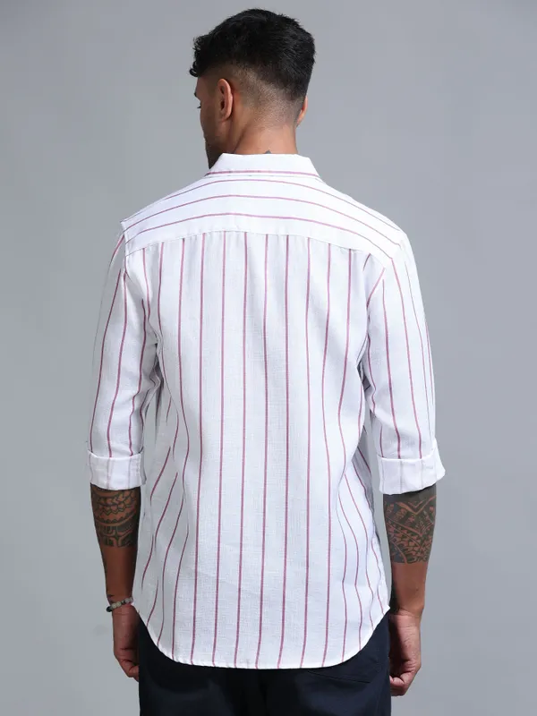Tom_Mackler_Men_Striped_Casual_Pink_Shirt