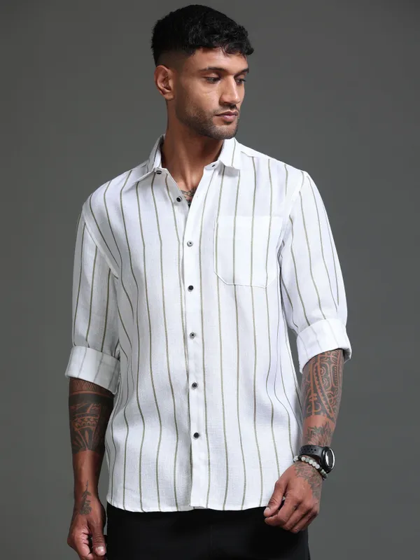 Tom_Mackler_Men_Striped_Casual_White_And_Brown_Shirt