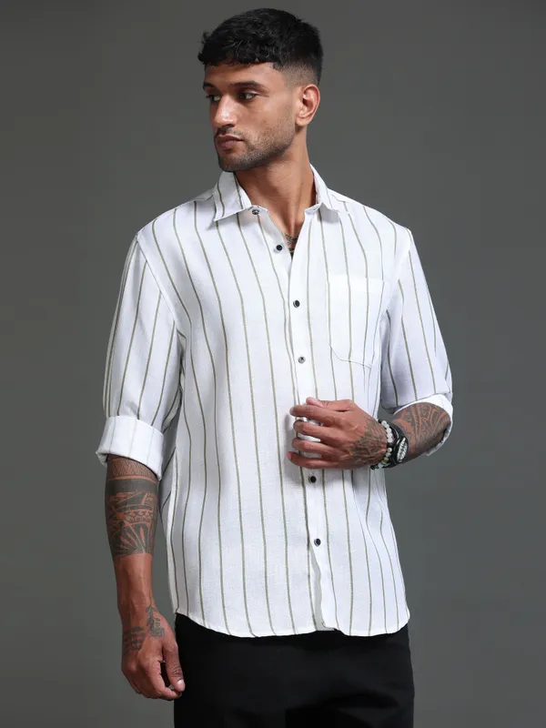 Tom_Mackler_Men_Striped_Casual_White_And_Brown_Shirt