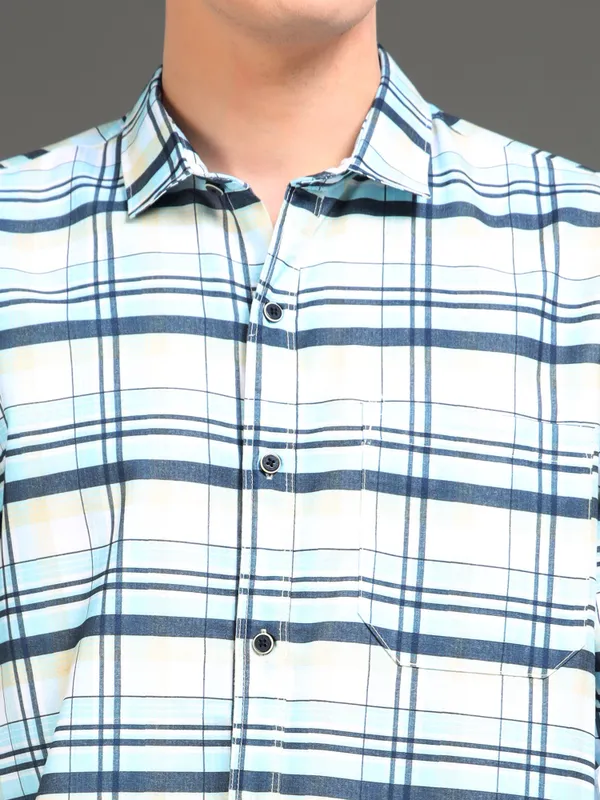 Tom_Mackler_Men_Checkered_Casual_Dark_Blue_Shirt
