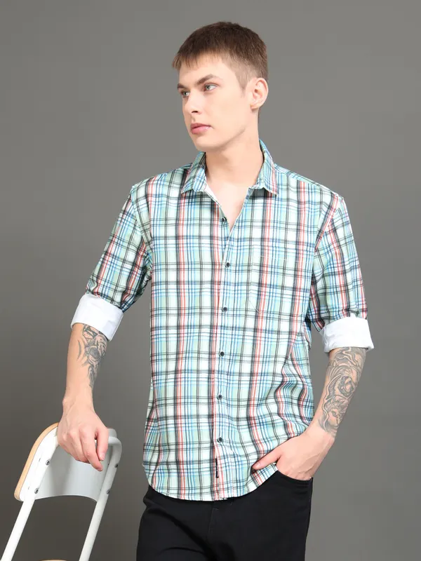 Tom_Mackler_Men_Checkered_Casual_Multicolor_Shirt