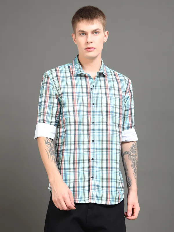 Tom_Mackler_Men_Checkered_Casual_Multicolor_Shirt