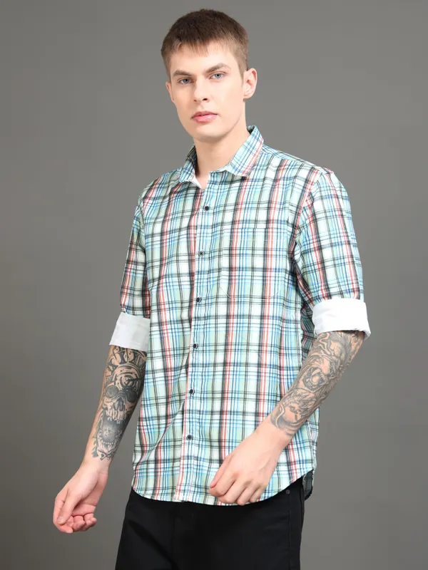 Tom_Mackler_Men_Checkered_Casual_Multicolor_Shirt