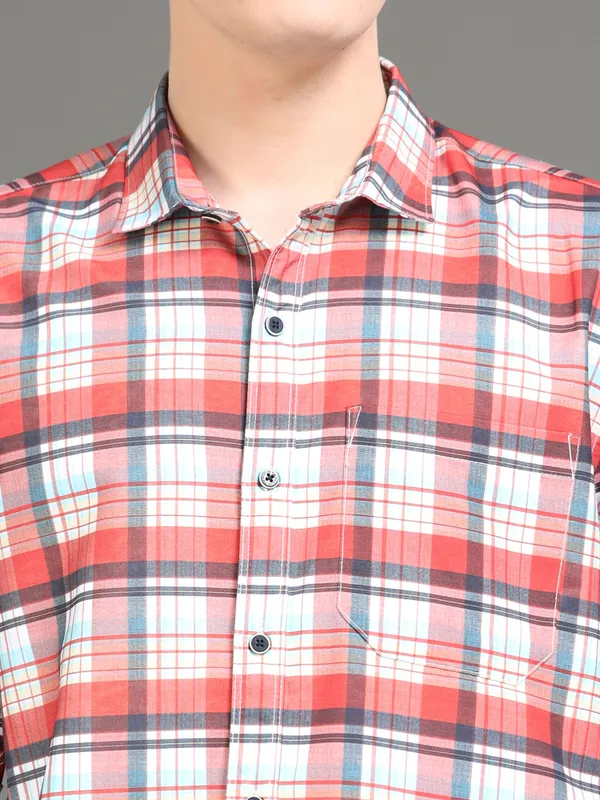 Tom_Mackler_Men_Checkered_Casual_Red_Shirt