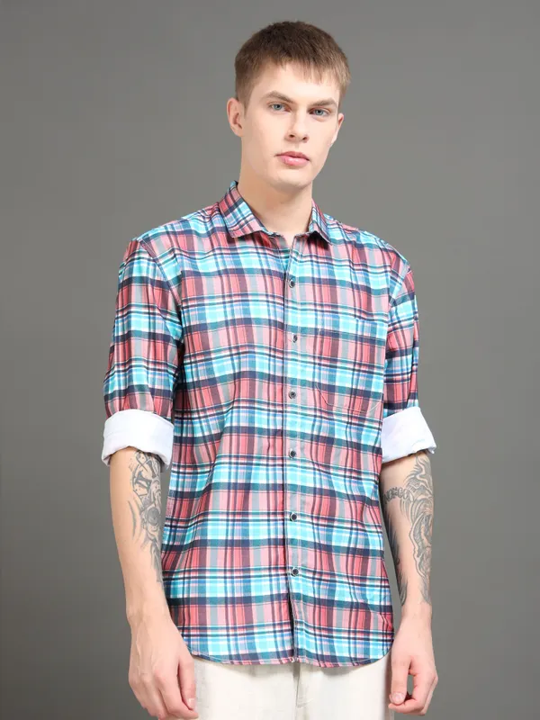 Tom_Mackler_Men_Checkered_Casual_Multicolor_Shirt