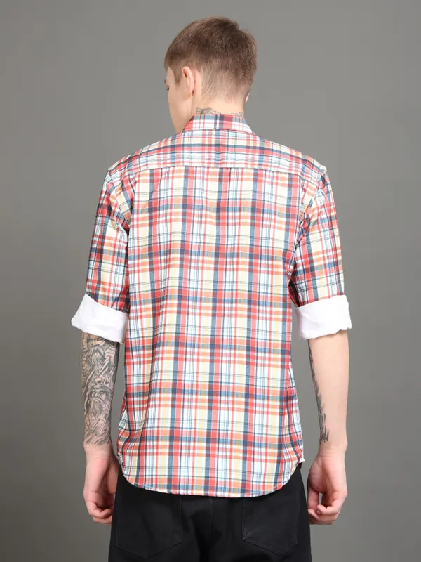 Tom_Mackler_Men_Checkered_Casual_Red_Shirt
