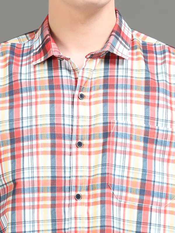 Tom_Mackler_Men_Checkered_Casual_Red_Shirt
