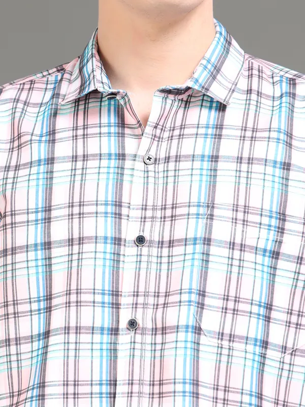 Tom_Mackler_Men_Checkered_Casual_Pink_Shirt