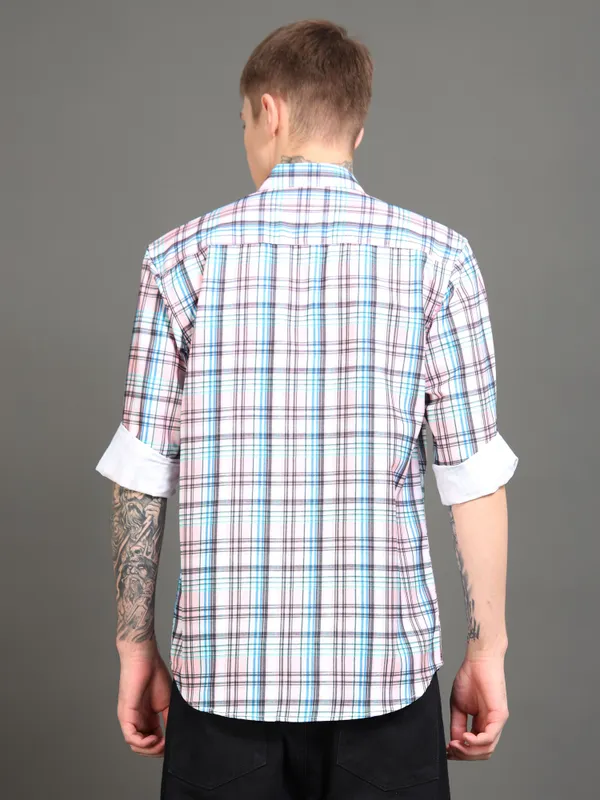 Tom_Mackler_Men_Checkered_Casual_Pink_Shirt