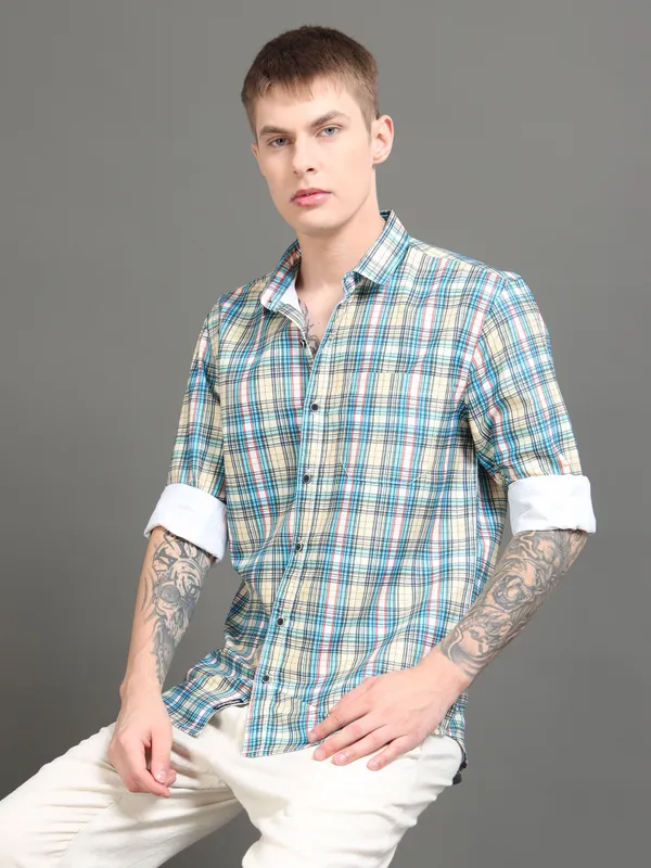 Tom_Mackler_Men_Checkered_Casual_Multicolor_Shirt
