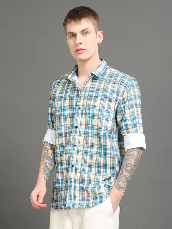 Tom_Mackler_Men_Checkered_Casual_Multicolor_Shirt