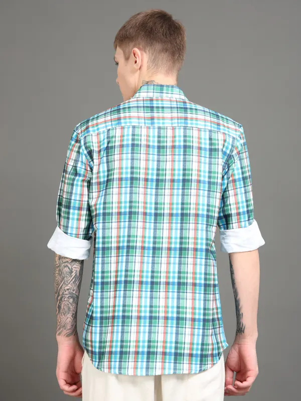 Tom_Mackler_Men_Checkered_Casual_Blue_Shirt