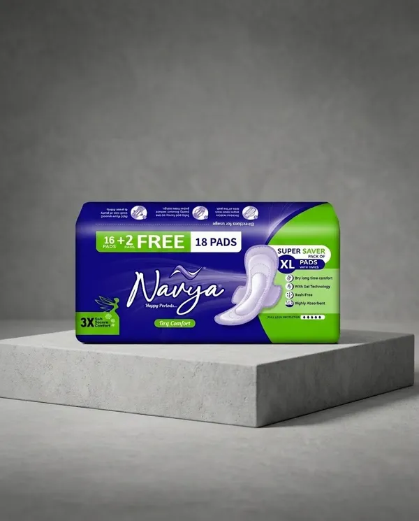 Xl_Dry_Comfort_Soft_Cotton_Sanitary_Pads_With_Wings
