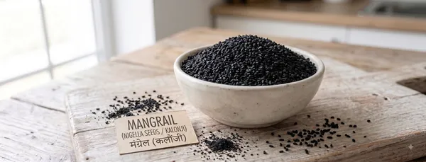 Kalonji_/Mangrail_(मंगरेल)_(Nigella_seeds) Whole_Seeds(खड़ा)