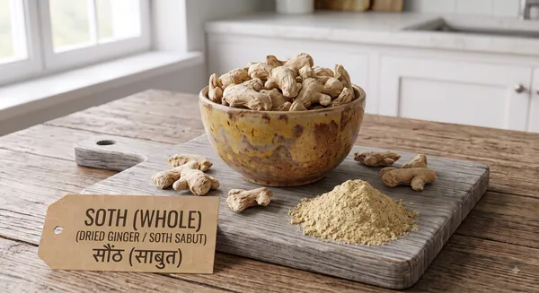 Sonth/_Soth/_Sunthi_(सोंठ)_(Dried_ginger)-_Whole_Dried_Roots_(खड़ा)