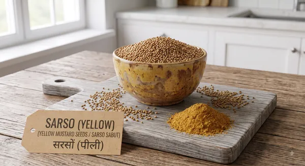Peeli_Sarson_/Sarso_(Yellow)_(पीली_सरसों)_(Yellow_mustard_seeds)-_Whole_Seeds_(खड़ा)