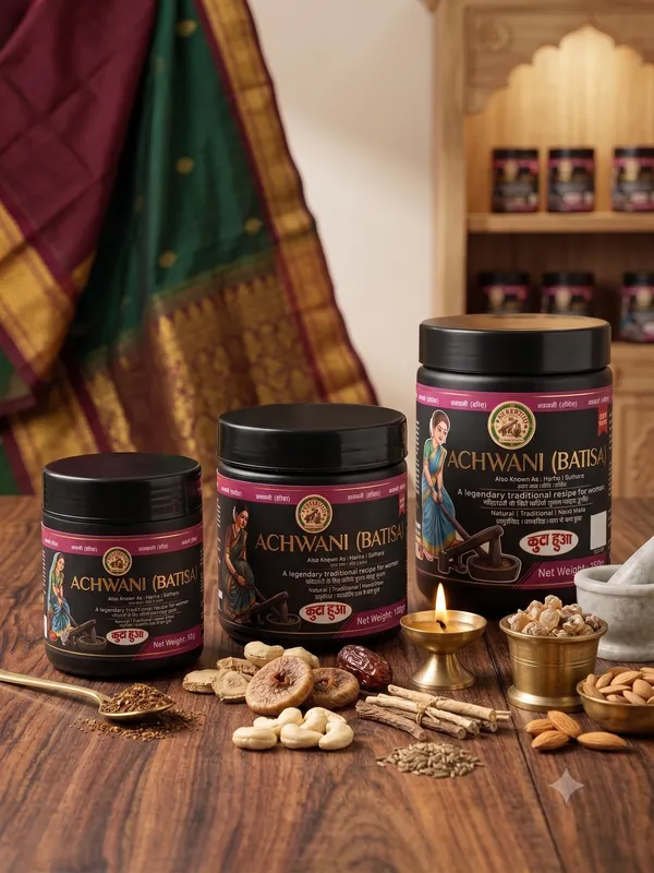 Achwani_/_Batisa_/अछवानी/बतिसा_(Postpartum_Healing_Blend)_(प्रसवोत्तर_उपचार_मिश्रण)_-_Powder_/कूटा_हुआ