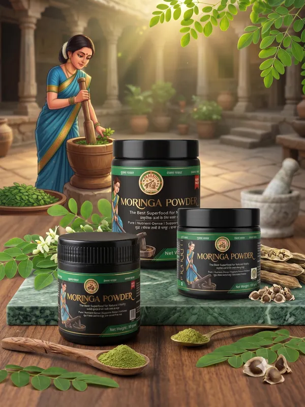MORINGA/SHIGRU_/_SAHJAN_/मोरिंगा_/_शिगरु_/_सहजन__(Moringa_Leaf)_-_Powder/_कूटा_हुआ_(Jar_Packing)