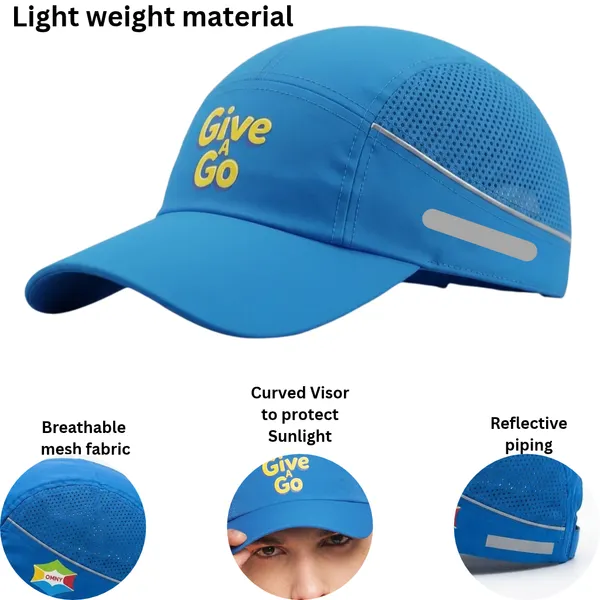 OMNY_Sports_Cap_for_Men_|_Lightweight_Breathable_Quick-Dry_Mesh_Baseball_Cap_|_Adjustable_Unisex_Running,_Gym,_Cycling_&_Outdoor_Athletic_Hat