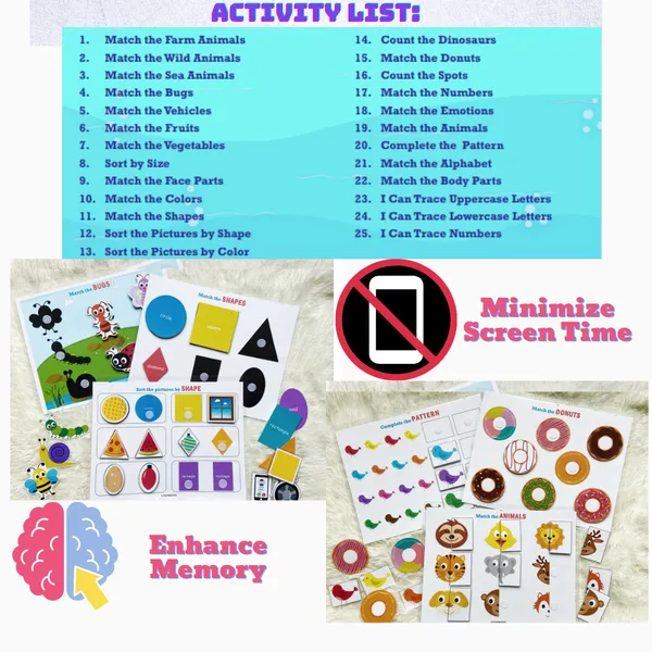 OMNY_Toddler_Busy_Book_Activity_Binder_For_Kids,25_in_1_Interactive_Preschool_Busy_Book_for_Children_Age_2_to_5_Years,_Early_Learning_Montessori_Book,Water_and_Tear_Proof_,Fun_Play_Learning