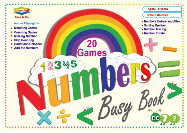 OMNY_Numbers_Busy_Book,_kindergarten_Maths_Activity_Binder,_Covers_20_Topics_of_LKG_and_UKG_number_Skills_for_Children_Age_2_to_5_years,_Tear_and_Water_Proof,_Daily_Fun_Play_Learning