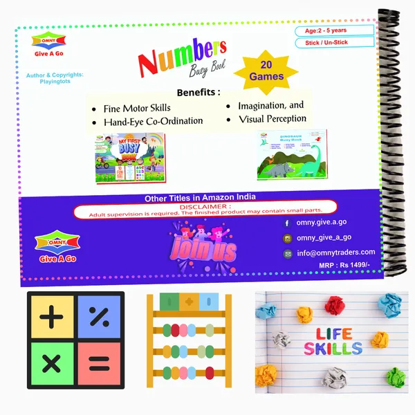 OMNY_Numbers_Busy_Book,_kindergarten_Maths_Activity_Binder,_Covers_20_Topics_of_LKG_and_UKG_number_Skills_for_Children_Age_2_to_5_years,_Tear_and_Water_Proof,_Daily_Fun_Play_Learning