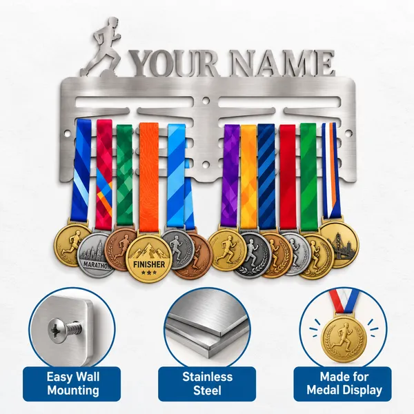 OMNY_Creation_Rust-Free_Stainless_Steel_Medal_Hanger_for_Wall_Display_–_Personalized_Medal_Holder_with_Your_Name,_Holds_Up_to_60_Medals_to_Display_Your_Achievements