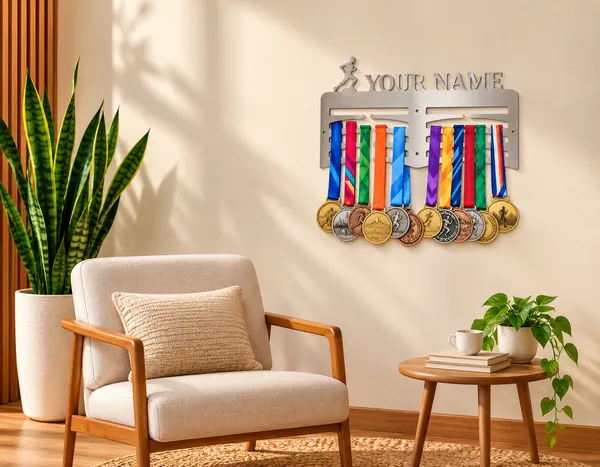 OMNY_Creation_Rust-Free_Stainless_Steel_Medal_Hanger_for_Wall_Display_–_Personalized_Medal_Holder_with_Your_Name,_Holds_Up_to_60_Medals_to_Display_Your_Achievements