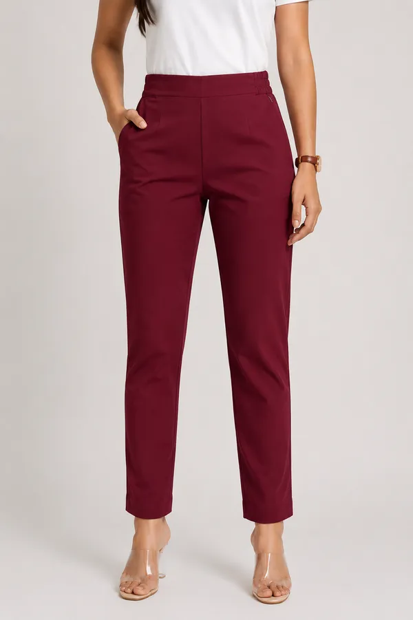 Maroon_Premium_Cotton_And_Elastane_Pant_For_Women