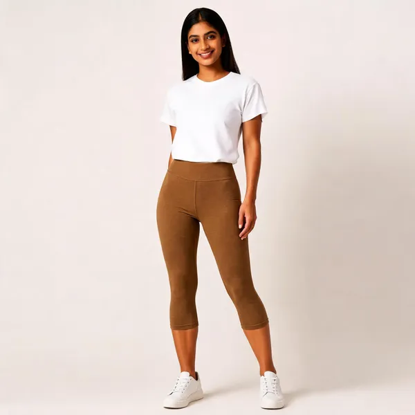 Brown_Premium_Cotton_And_Elastane_Capri_For_Women