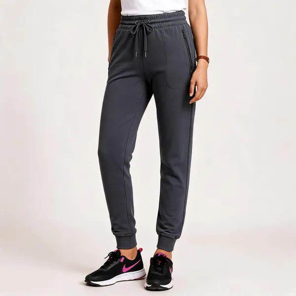 Grey_Premium_Cotton_And_Elastane_Joggers_For_Women