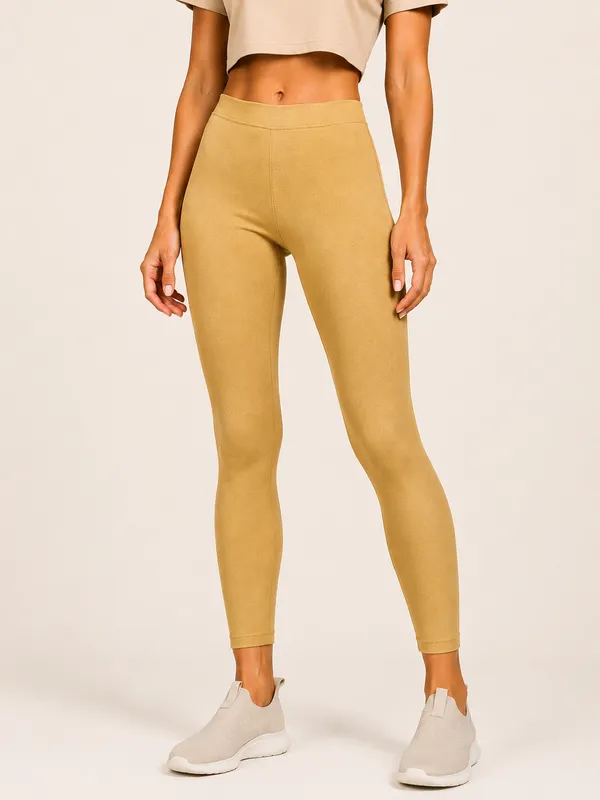Mustard_Premium_Cotton_And_Elastane_Ankle_Pant_For_Women