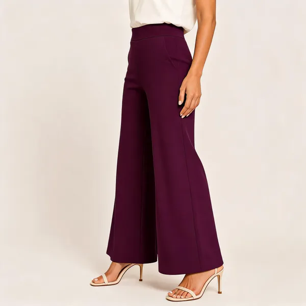 Plum_Premium_Cotton_And_Elastane_Flare_Pant_For_Women