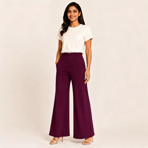 Plum_Premium_Cotton_And_Elastane_Flare_Pant_For_Women