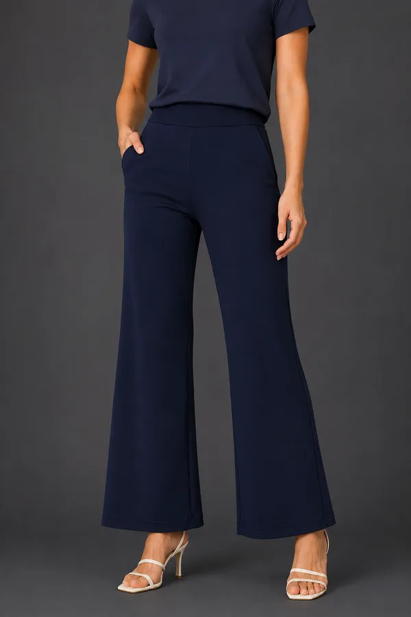 Navy_Premium_Cotton_And_Elastane_Flare_Pant_For_Women
