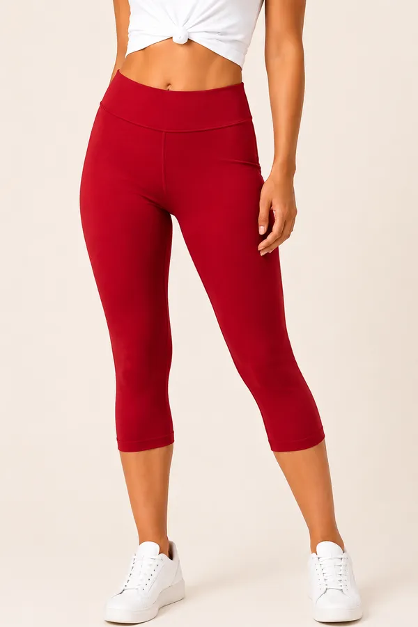 Red_Premium_Cotton_And_Elastane_Capri_For_Women