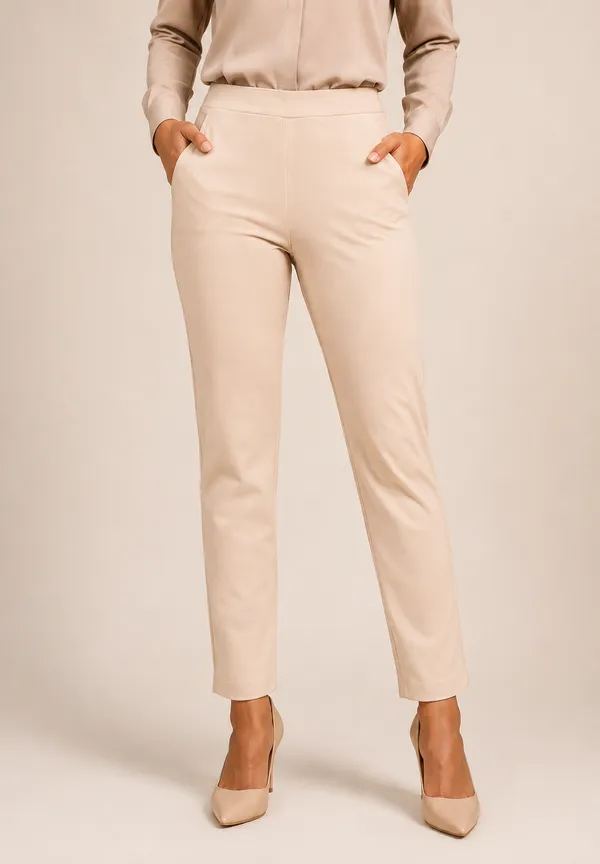 Beige_Premium_Cotton_And_Elastane_Pant_For_Women