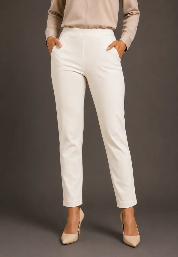 White_Premium_Cotton_And_Elastane_Pant_For_Women