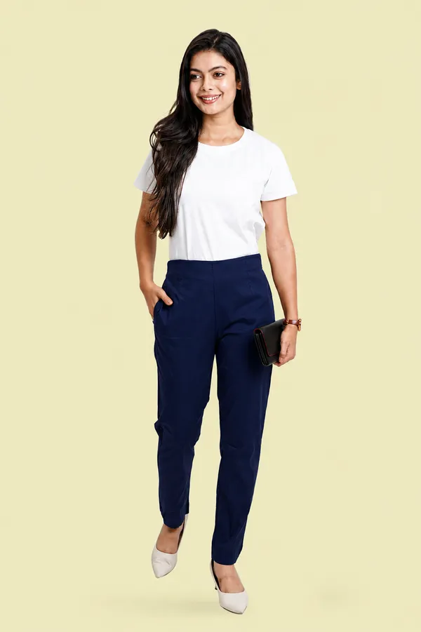 Navy_Blue_Premium_Cotton_Pant_For_Women