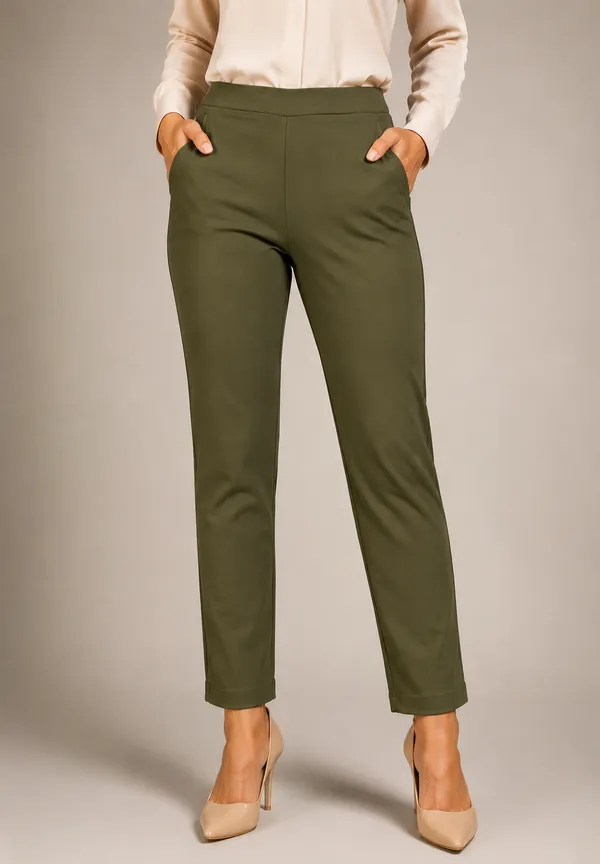 Olive_Premium_Cotton_And_Elastane_Pant_For_Women