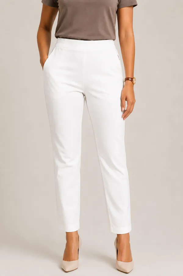 White_Premium_Cotton_And_Elastane_Pant_For_Women