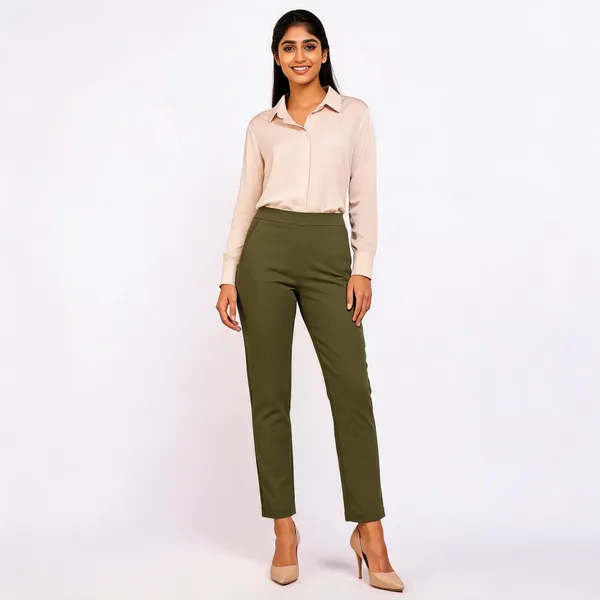 Olive_Premium_Cotton_And_Elastane_Pant_For_Women